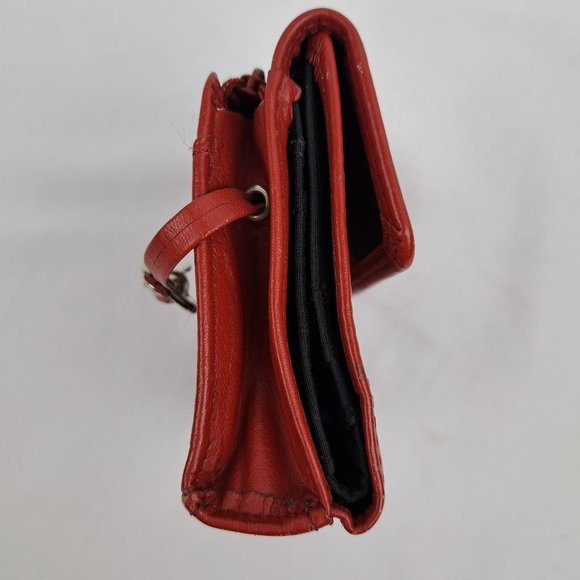 Vintage Fossil Mini Compact Wallet Red Leather - Picture 7 of 16